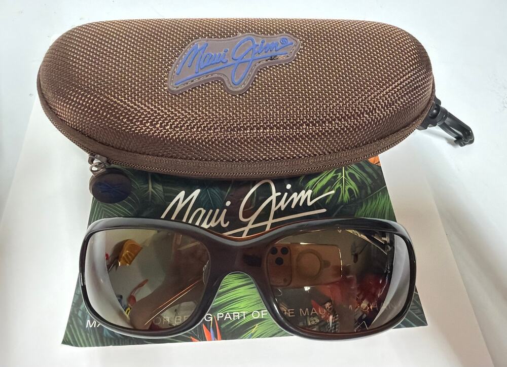 Maui Jim Sunglasses MJ-189-26 STG-BG Polarized Wrap Brown Frame & Lenses